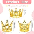 thumbnail image 2 of 30Pcs Gold Crown Cake Topper Mini Flower Bouquets Accessories Birthday Crowns for Bridal Wedding Mothers Day Party Cake Decor (3 Style) iston rollos del Rhinestone Round, 2 of 5