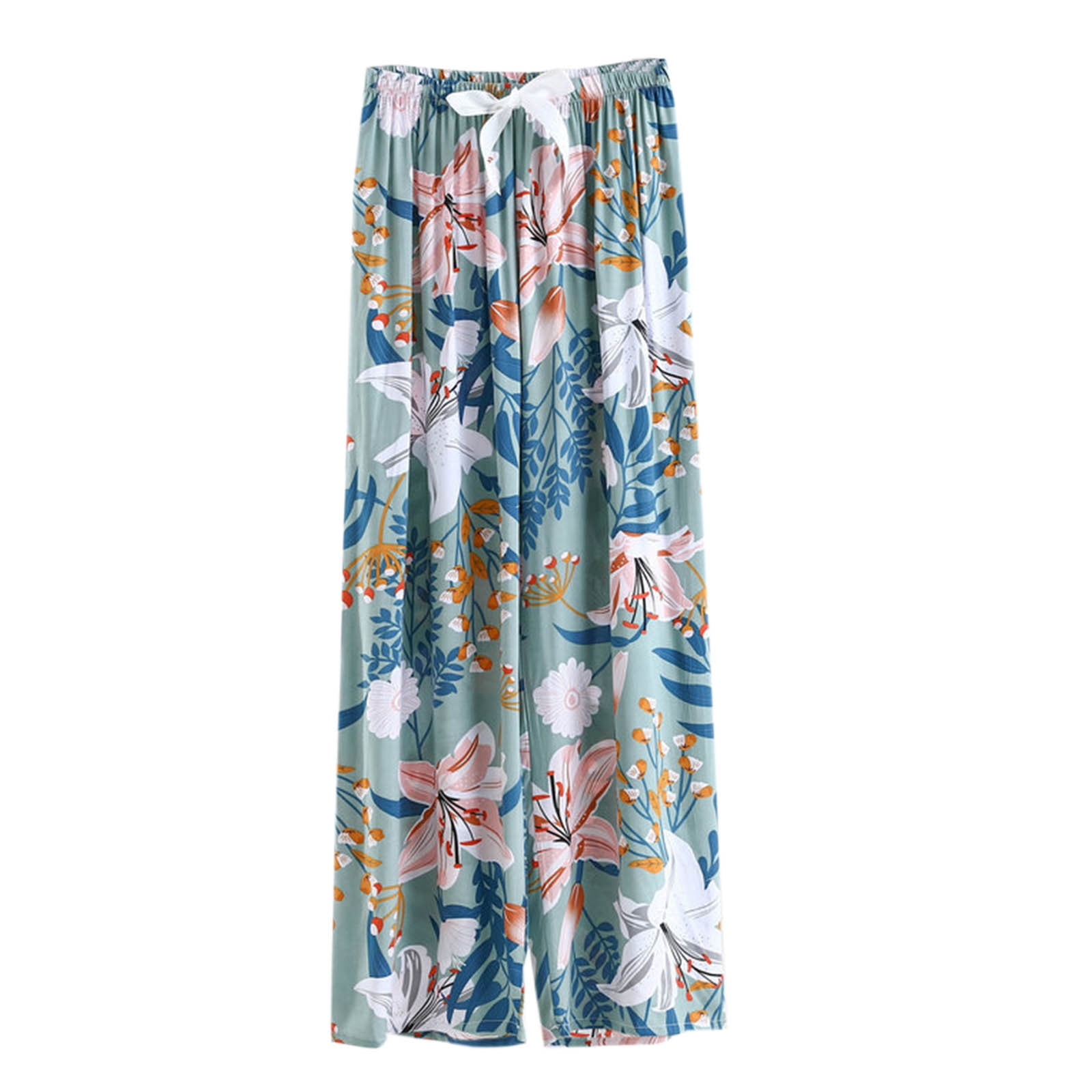 Birdeem Pants for Women Womens Printed Pajama Pants Thin Wide leg Pants With Drawstring Loose And Can Be Worn Outside Nine point Trousers Walmart