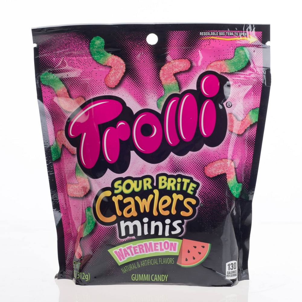Trolli Sour Brite Crawler Minis Watermelon Gummi Candies, 11 Oz