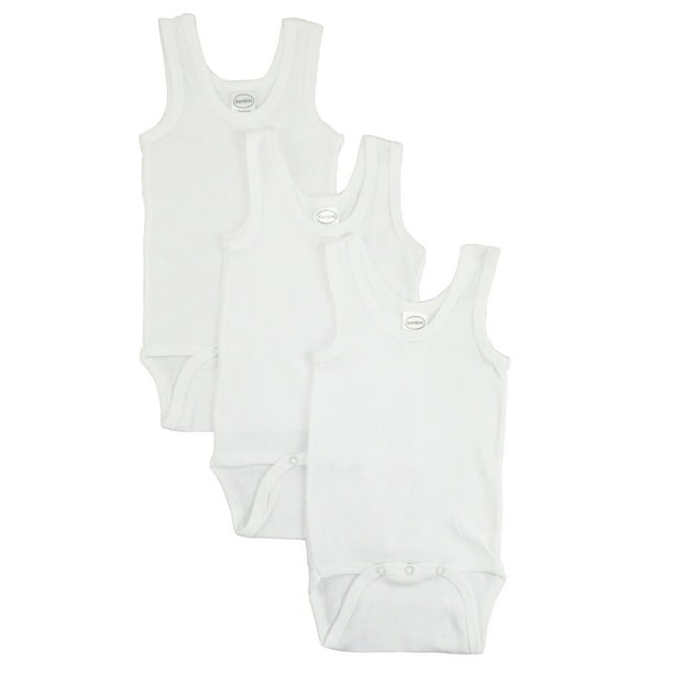Bambini Bambini White Tank Top Bodysuits, 3pk (Baby Boys Or Baby