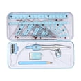 thumbnail image 2 of koolsoo Math Geometry Set 8Pcs Student Supplies Protractor for Drawings blue, 2 of 9