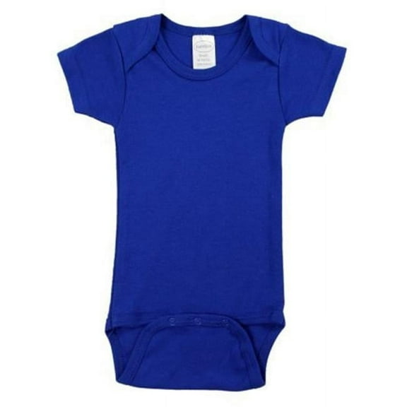 LS-0159 Interlock Short Sleeve Bodysuit, Blue - Small