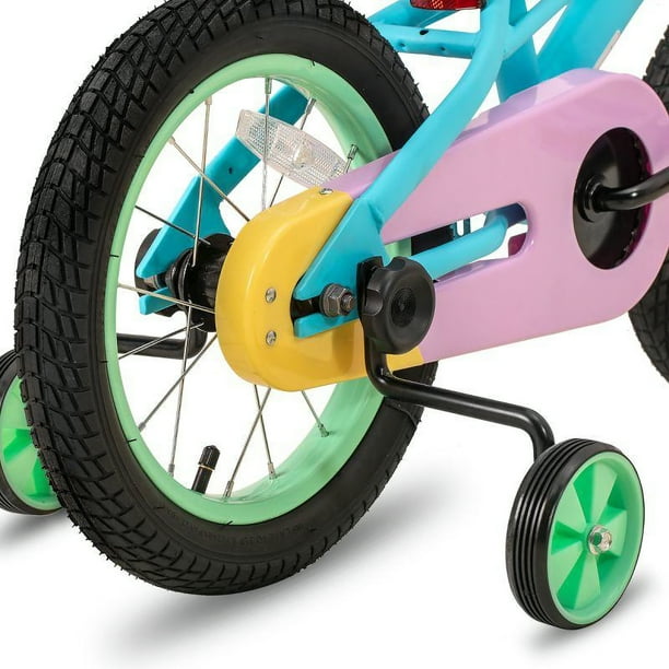 JOYSTAR Macarons Kids Bike for Girls Ages 4 7 with Training Wheels 16