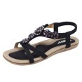 thumbnail image 1 of asddcavvf Summer Womens Studded Flower Embellished Flat Sandals Shoes Crystal Sandals, 1 of 9