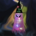 thumbnail image 1 of Agiferg Halloween Decorations Witch Hat Outdoor Hanging Lighted Glowing Witch Hat Decorations Halloween Lights String Battery Operated Halloween Decor for Outdoor, Yard, Tree, 1 of 2