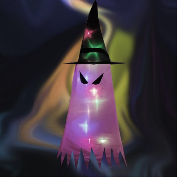Vikakiooze Garden Decoration Glowing Halloween Holiday LED Lights Witch Hat Lamp Pendant Halloween decorations sales