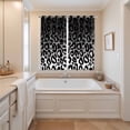 thumbnail image 3 of Black Ombre Leopard Kitchen Curtains 84 Inch Length, Modern Abstract Art Aesthetics Grommet Top Bedroom Living Room Curtains, Light Filtering Cafe Curtain Drapes 2 Panels Set 104''x84'', 3 of 9