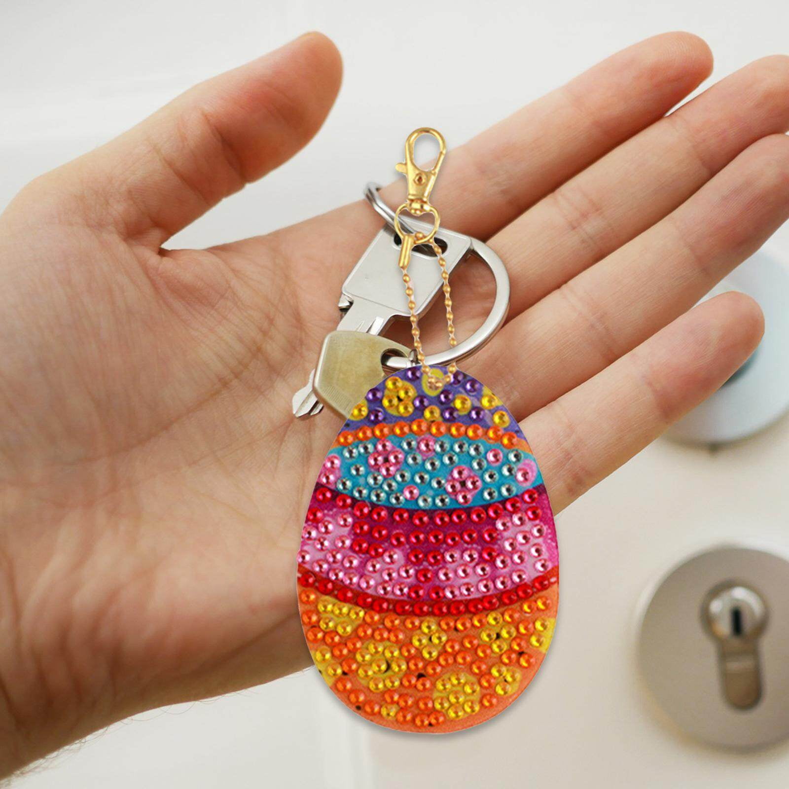 Starnearby Décoration De Pâques Diamond Painting Oeufs De Pâques Avec LED Pendentif Peinture Diamant Pâques Ornement Artisanat Mosaïque Décoration Cadeau