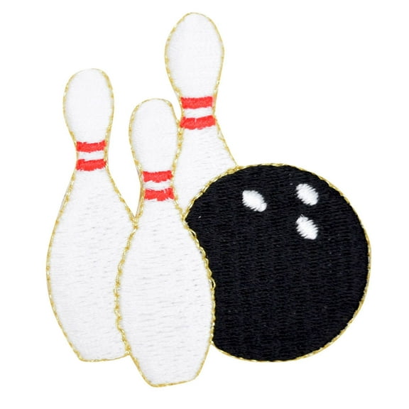 Bowling Pins and Ball - Iron on Applique/Embroidered Patch