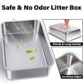 thumbnail image 3 of Caja higiénica Holintan de acero inoxidable XL para grandes felinos, paquete de 2, 3 of 6