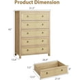 thumbnail image 2 of Commode en Rotin pour Chambre, Commode en Rotin, Commode Moderne en Bois avec 4/5 Tiroirs, Armoire de Rangement Table de Chevet pour Garde-Robe, Salon et Entrée, 2 of 9