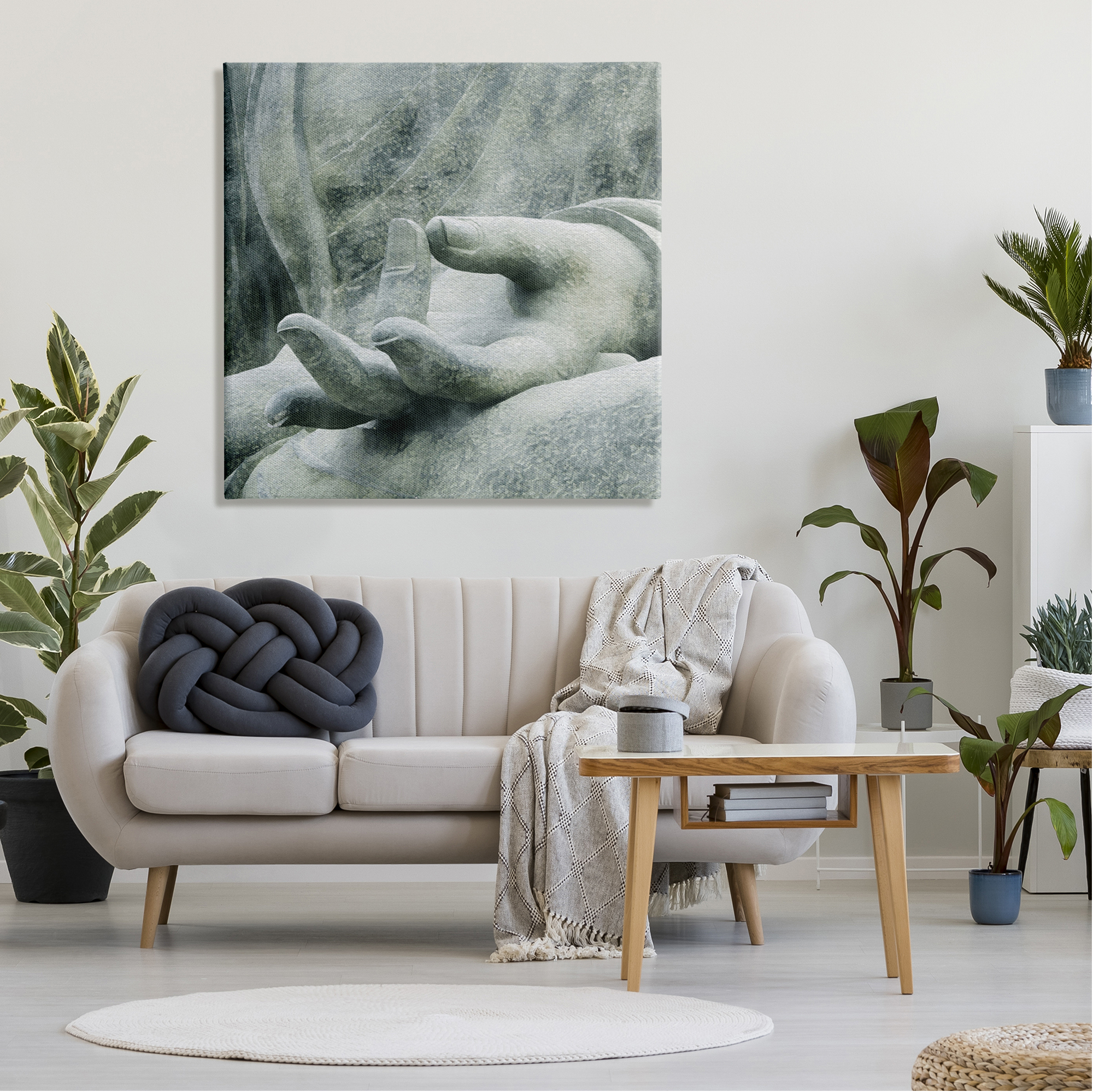 Stupell Industries Buddha Meditation Hands Figurative Photography Gallery Wrapped Canvas Print Wall Art, 36 x 36