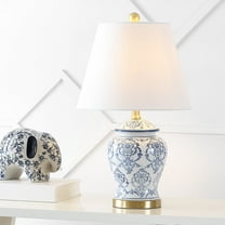 JONATHAN Y Juliana 22.25" Traditional Classic Chinoiserie Ceramic LED Table Lamp, Blue/White, JYL3085A
