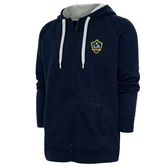 Men's Antigua Navy LA Galaxy Logo Victory Full-Zip Hoodie