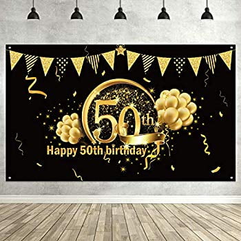 50th Birthday Party Decoration Extra Large Fabric Sign Poster For