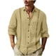 thumbnail image 1 of pstuiky camisa de manga larga para hombre, Camisa informal de moda para hombre, cuello vuelto, manga larga, transpirable, blusa Tops de hombre xxxl, 1 of 5