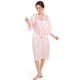 thumbnail image 5 of Bata de baño lisa de color liso para mujer, cárdigan largo de satén de primavera y otoño, suéter de lana, vestido de mañana para dama de honor y novia, 5 of 6