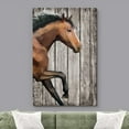 thumbnail image 2 of wall26 Canvas Print Wall Art Retro Wood Panel Brown Stallion Horse Nature Animals Digital Art Realism Decorative Farmhouse Zen Rustic Multicolor Wildlife for Living Room, Bedroom, Office - 12&quot;x1, 2 of 5