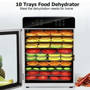 800W Food Dryer With 10 Trays -86~194℉Adjustable Temperature And 24-Hour Timer, Smart Fruit And Vegetable Dehydrator For Making Healthy Snacks, Jerky, And Dried Fruit