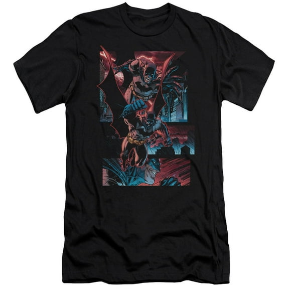 Batman Dark Knight Panels S/S Adult 30/1 T-Shirt Black