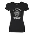 thumbnail image 2 of Wild Bobby Fear Not For Jesus The Lion Of Judah Has Triumphed Inspirational/Christian Women Slim Fit Junior Tee, Black, Small, 2 of 5