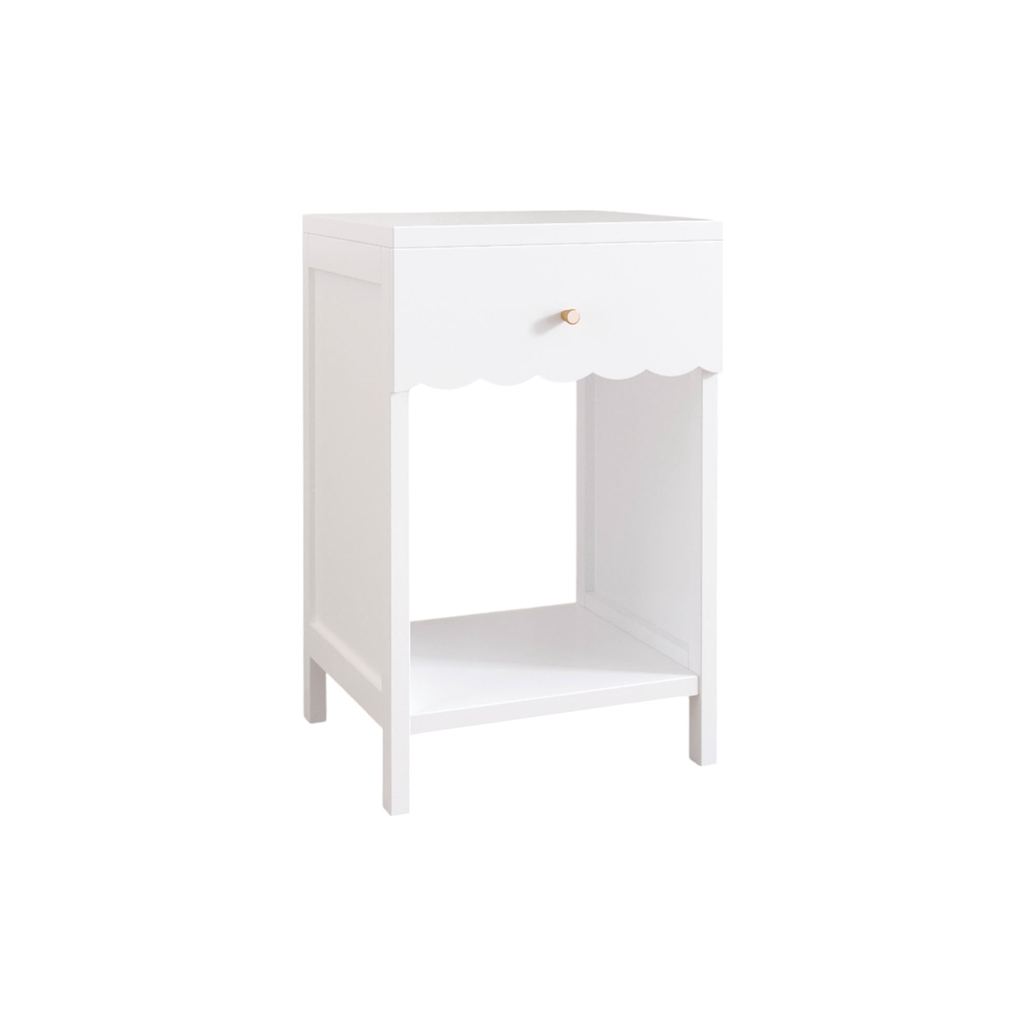 MAYEERTY Modern Nightstand with Drawer and Open Shelf, Bedside End Table for Kids Girls Bedroom Living Room Small Spaces