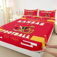 thumbnail image 3 of jejeloiu Boys American Football Queen Sheet Sets,Rugby Helmet Flat Sheet,Kansas City Queen Fitted Sheet For Teens Boys,Ultra Soft Home Decor,4pcs, 3 of 7