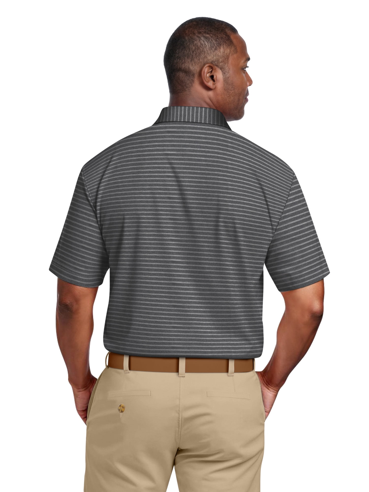 Ben Hogan Men's & Big Men's Performance Heather Stripe Short Sleeve Golf Polo Shirt, Sizes S-5XL