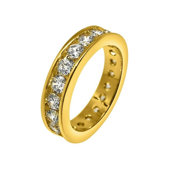 Channel Eternity Band CZ Bling Bling Ring in Gold