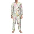 thumbnail image 3 of Sikiie bird and butterfly Print Mens Pajama Set, Soft Warm Long Sleeve Sleepwear, Cozy Button-Down Pjs for Men-XX-Large, 3 of 7