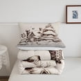 thumbnail image 4 of Christmas Tree Comforter Set King, Hand Drawn Snowman Bedding Adults, Christmas House Winter Illustration Bedding Comforter Sets, Grey Ball Bedroom Decor Down Comforter, 4 of 6