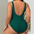 thumbnail image 5 of Erwazi Womens Plus Size Printed One Piece Tummy Control Swimsuit Ruffled Front Backless Bathing Suit, 5 of 8