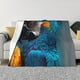 thumbnail image 1 of Fotbe Modern Style Blue Parrot Manta de Franela con Estampado, Manta Ultrasuave para Cama, Sofá, Auto, Hipoalergénica y Antibolitas-40"x30", 1 of 6