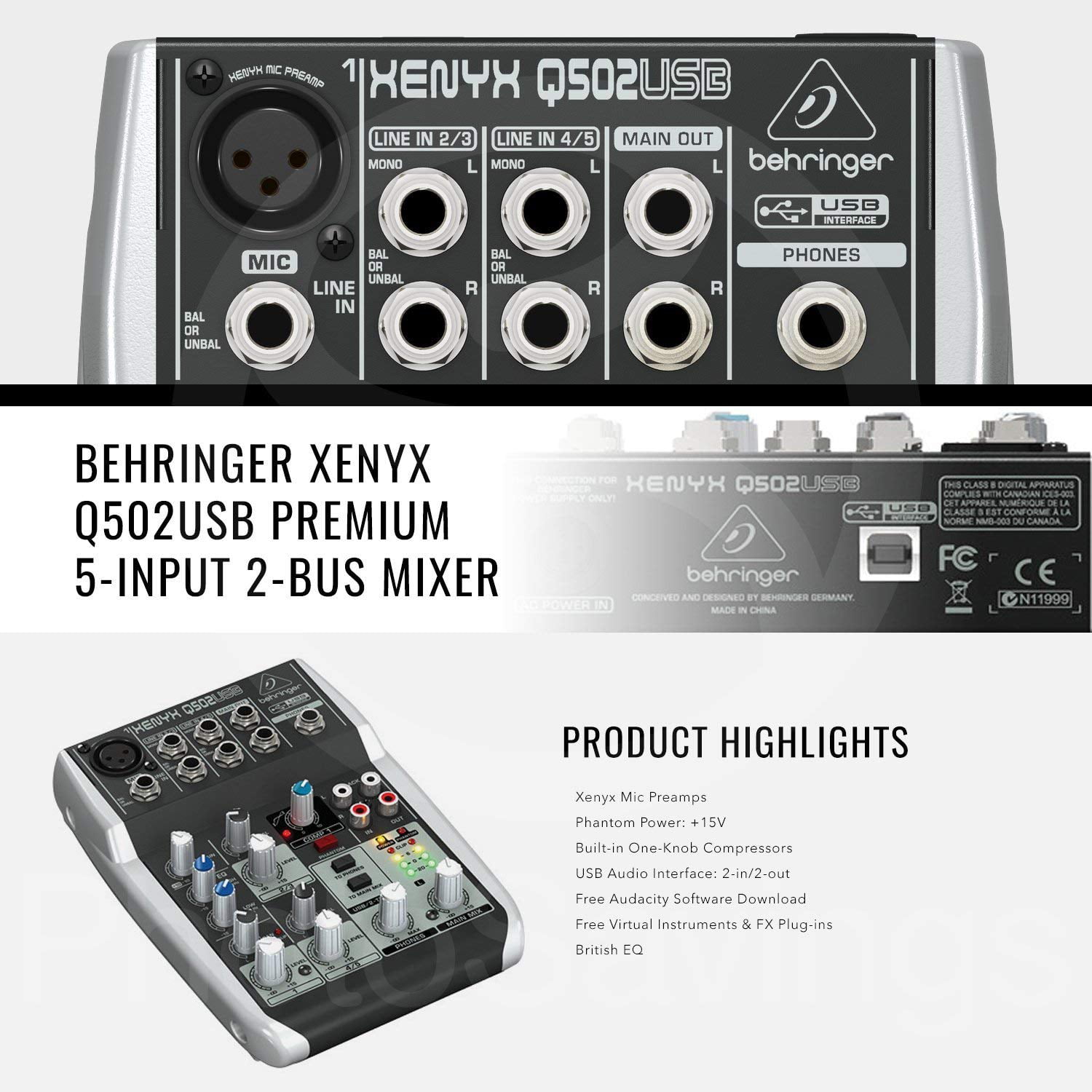 behringer xenyx q502usb mixer manual
