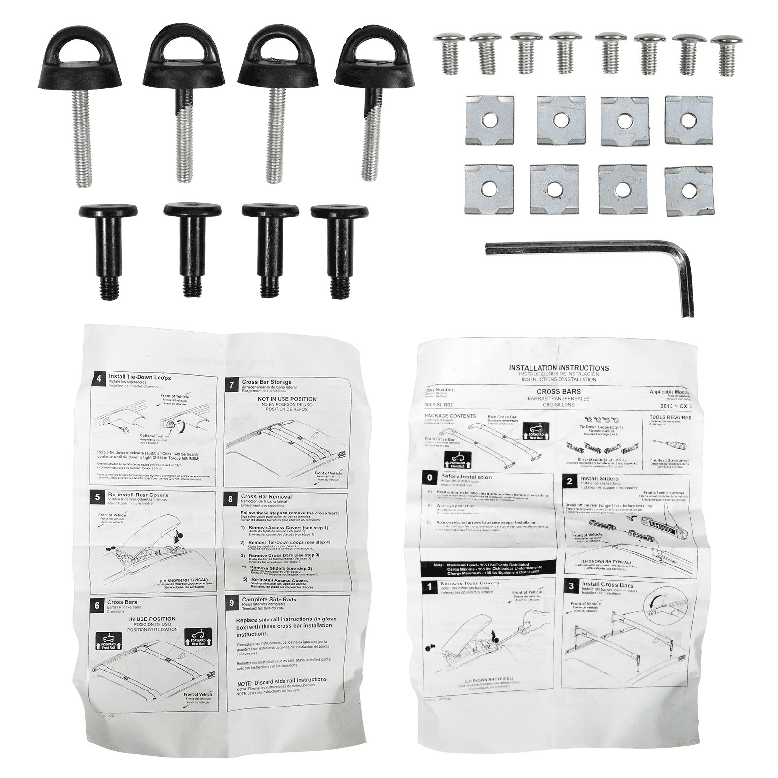Ikon Motorsports Compatible with 13-16 Mazda CX-5 CX5 OE Style Cross Bar Roof Rack Black Aluminum