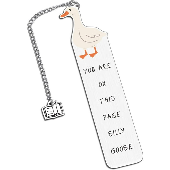 Booktok Gifts, Book Marks for Reading Women, Cute Silly Goose Bookmark, Aesthetic Book Reader Gifts Women Birthday Cute Back to School Supplies for Kids Book Accessories for Reading Book Lovers