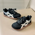 thumbnail image 3 of LIIPEE Girls Boys Sneakers Color Block Non- Soft Sole Lace Up Sports Training Shoes Casual Beach Sneaker,Black,15-18 Months, 3 of 6