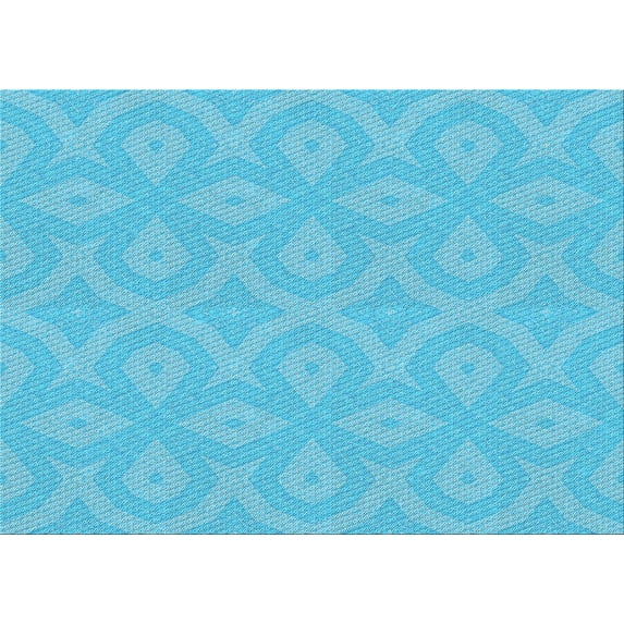 Ahgly Company Machine Washable Indoor Rectangle Transitional Bright Turquoise Blue Area Rugs, 2' x 3'
