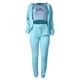 thumbnail image 3 of Gibobby Set Pants y Sudadera Mujer Conjunto de sudadera y pantalones con capucha para mujer, ropa deportiva informal de forro polar con estampado de de 3 piez(Azul,G), 3 of 5