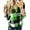 Green, variant on Plus Size Women Vintage Fashion Plaid Pullover Long Sleeve Top Shirt Ladies Popover V Neck Casual Loose Color Block Shirt Blouse Autumn Checked Baggy T Shirt Tops Blouse Size S-5XL