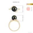 thumbnail image 5 of ANGARA Classic Tahitian Cultured Pearl Bypass Ring in 14K Yellow Gold for Women | June Birthstone, Birthday, Anniversary, Jewelry Gift for Women | Pearl Ring, 5 of 9