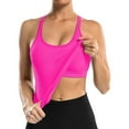 thumbnail image 4 of Attraco Women Solid Ribbed Workout Tank Tops Builting in Bra Tight Racerback Scoop Neck Sports Top, 4 of 8