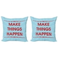 thumbnail image 1 of Ambesonne Saying Throw Pillow Cover 2 Pack, Positive Life Motivation, 16", Turquoise Maroon, 1 of 2