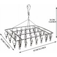 thumbnail image 2 of Tendederos de ropa de acero inoxidable de alta calidad, no magnéticos, resistentes al viento, con gancho para colgar integrado para ahorrar espacio en interiores y exteriores, 2 of 5