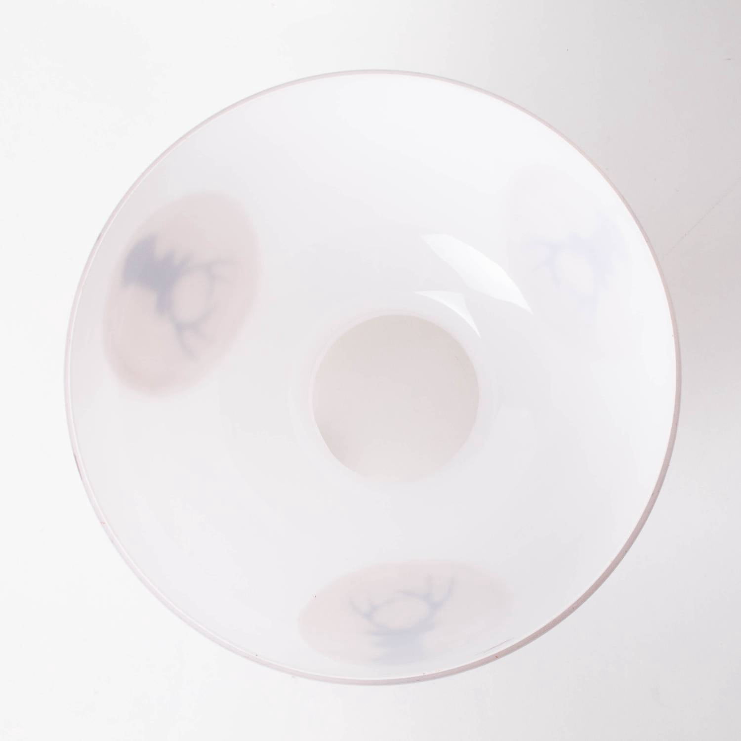 Aladdin Oil Lamp Shade - Student Design Glass Lampshade with 10 Inch Base Fitter, Deer on White Background