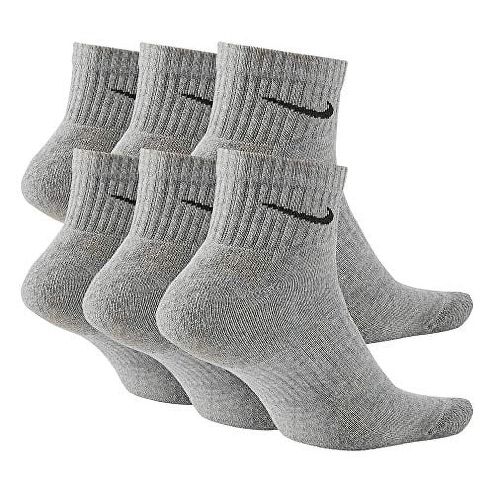 Nike Unisex 6PK Everyday Cushion Ankle Training Socks Gray/Black L SX7669-063