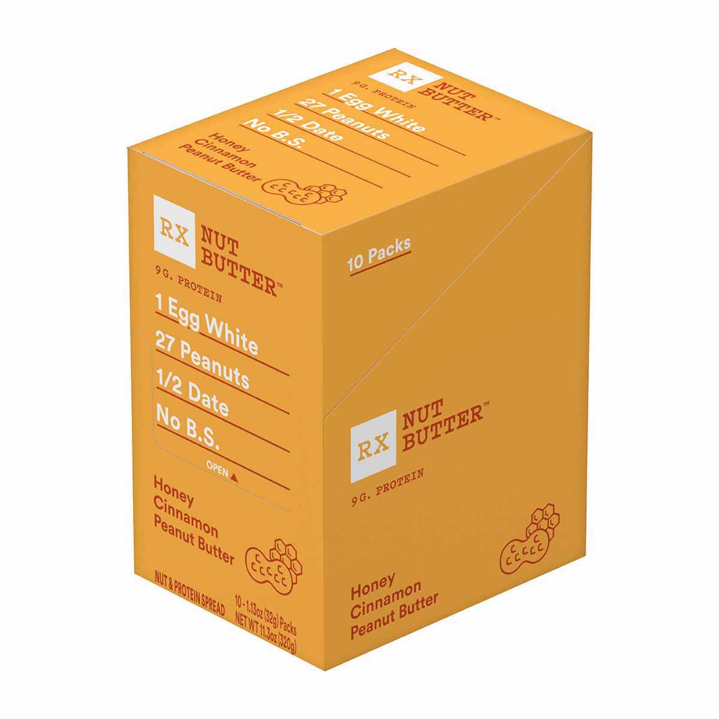 RX Nut Butter Peanut Butter, Honey Cinnamon, 10 Ct, 11.3 Oz, Box