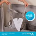 thumbnail image 5 of BIRDROCK HOME Cesto para la colada con tapa | Bolsas Extraíbles para Clasificar Ropa | Cesta de lavandería seccionada para dormitorio y baño | Contenedor de almacenamiento plegable con tapa | Doble, g, 5 of 5
