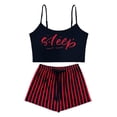thumbnail image 5 of B91xZ Ensemble de Pyjama pour Femme Décontracté Sans Manches Tenue de Nuit Camisole et Short Ensembles de Pyjama, Rouge 3TG, 5 of 5