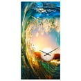 thumbnail image 1 of DesignArt Colored Ocean Waves Falling Down Large Wall Clock, 1 of 2